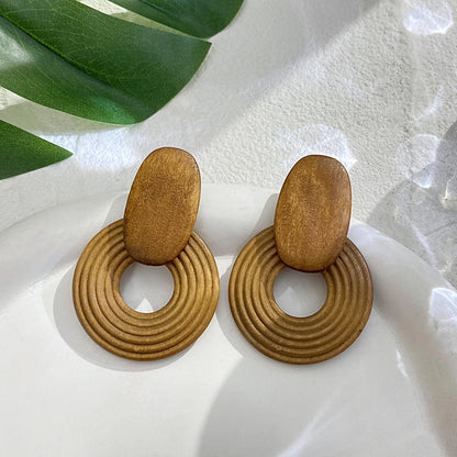 Handmade Wooden Drop Earrings