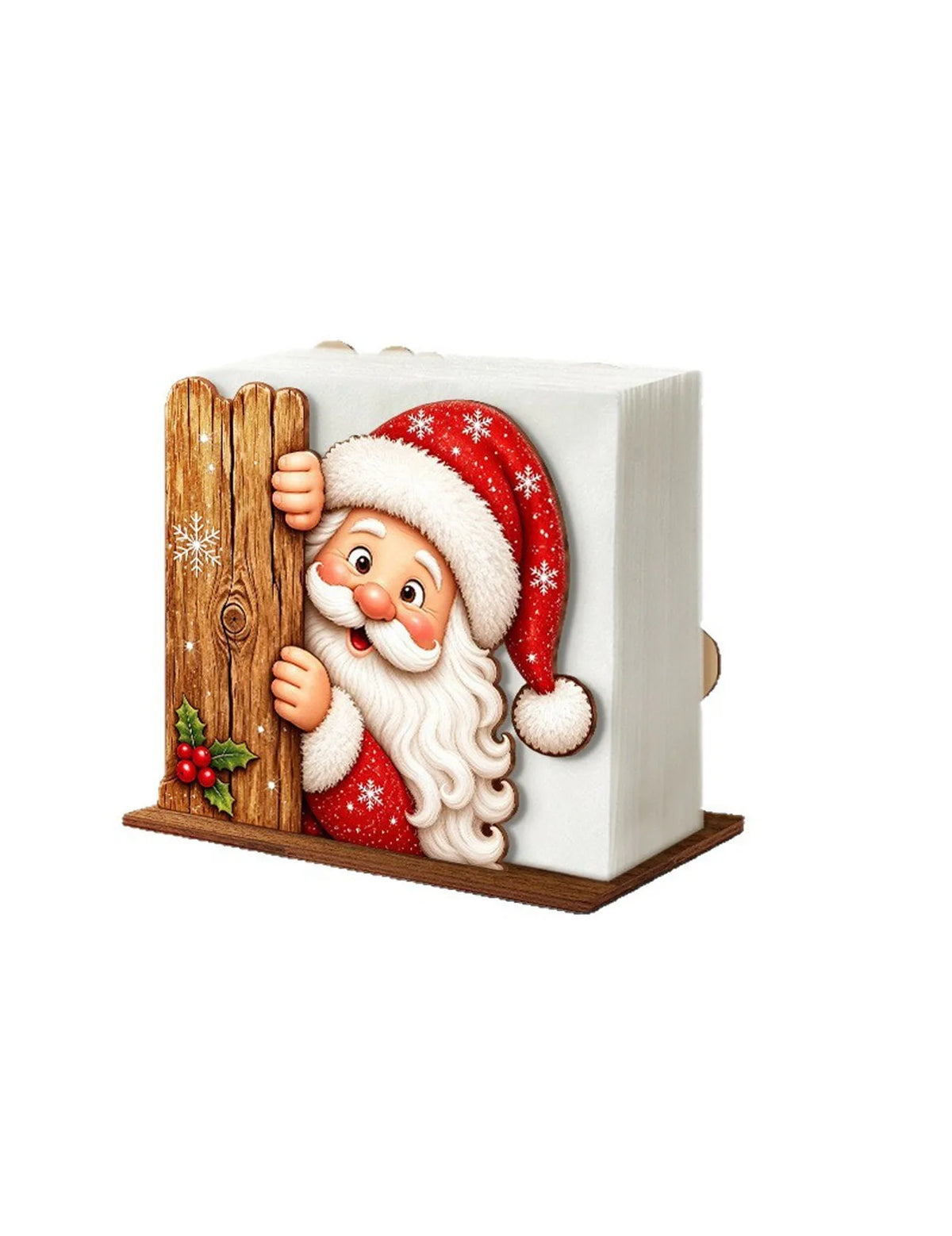 Adorable Wooden Santa Napkin Holder, Christmas Table Decor