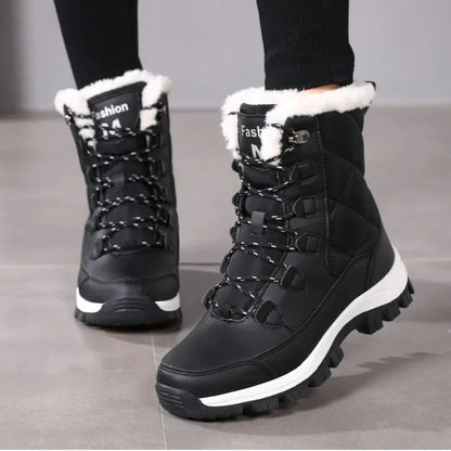 Snow Boots, Warm and Waterproof, Lace Up, Fleece Lined