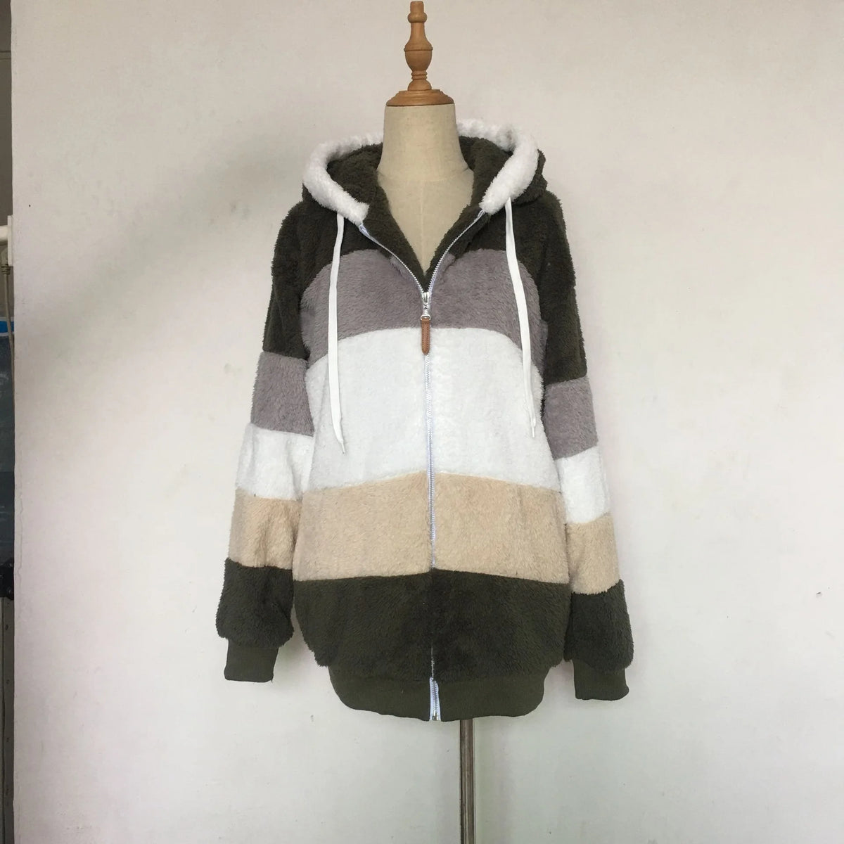 Oversized Warm Plush Jacket with Pockets, Hood, and Zipper Front, Loose, Cozy Fit. comes in 10 Colors