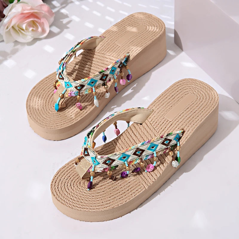 Bohemian Lightweight Wedge Flip Flops