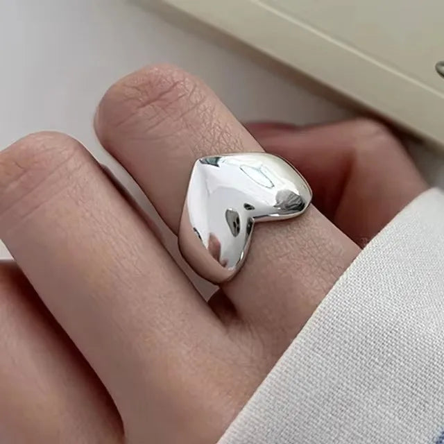 Sterling Silver Rings INS Fashion Vintage Hollow Lines  Adjustable  Jewelry