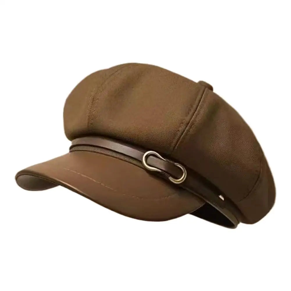 Retro British Style Beret, Versatile Octagonal Newsboy Cap for Big Head Circumference