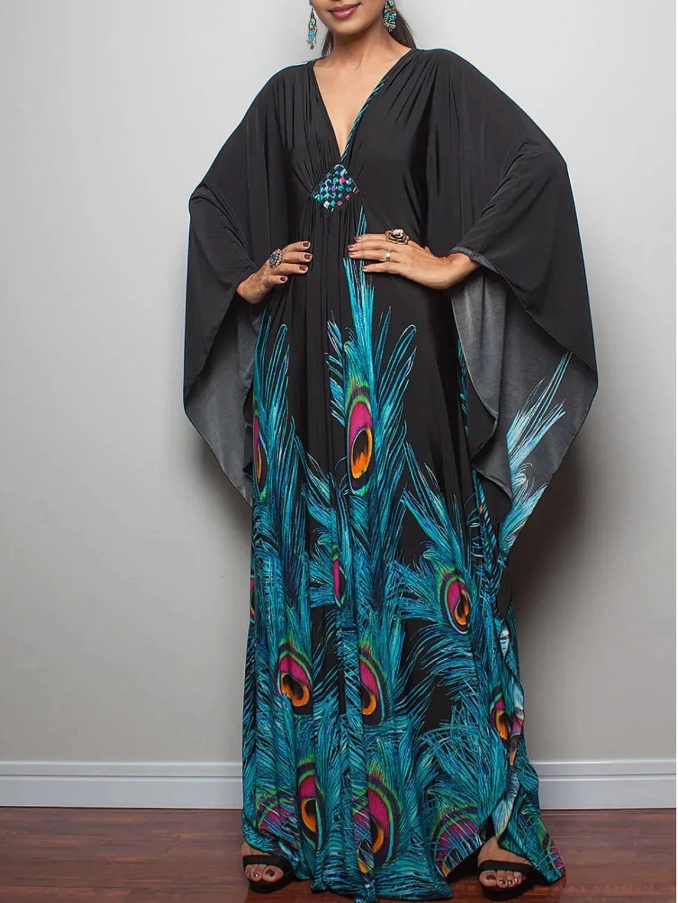Kaftan Dress for Women Plus Size Batwing Sleeves