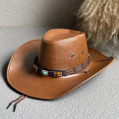 Faux Leather Western Cowboy Hats For Men and Women