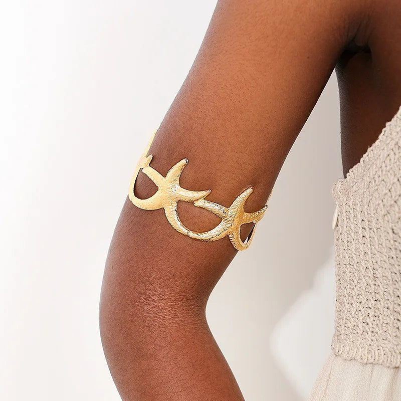 Bohemian Metal Starfish Open Arm Bracelet String Leaf Wave Flower  (7 other designs)
