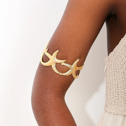 Bohemian Metal Starfish Open Arm Bracelet String Leaf Wave Flower  (7 other designs)
