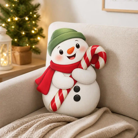 Cute Cotton Stuffed Snowman Pillow