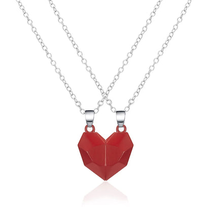 Electrocardiogram Magnetic Friend Heart Pendant One for You and One For Your Friend