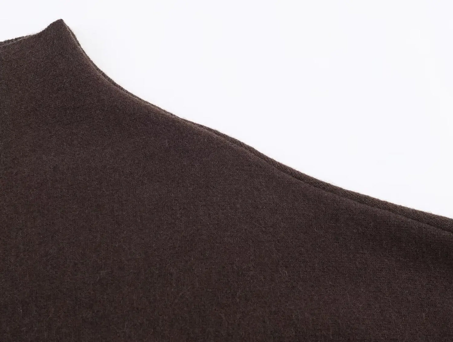 Chic Faux Fur Edged Cape High Collar Casual Loose Knitted