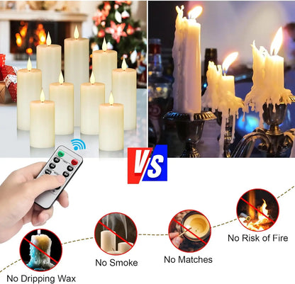 Remote Control LED Pillar Candles With Battery Electronic Candle Lights (Bulk orders up to 160 available)