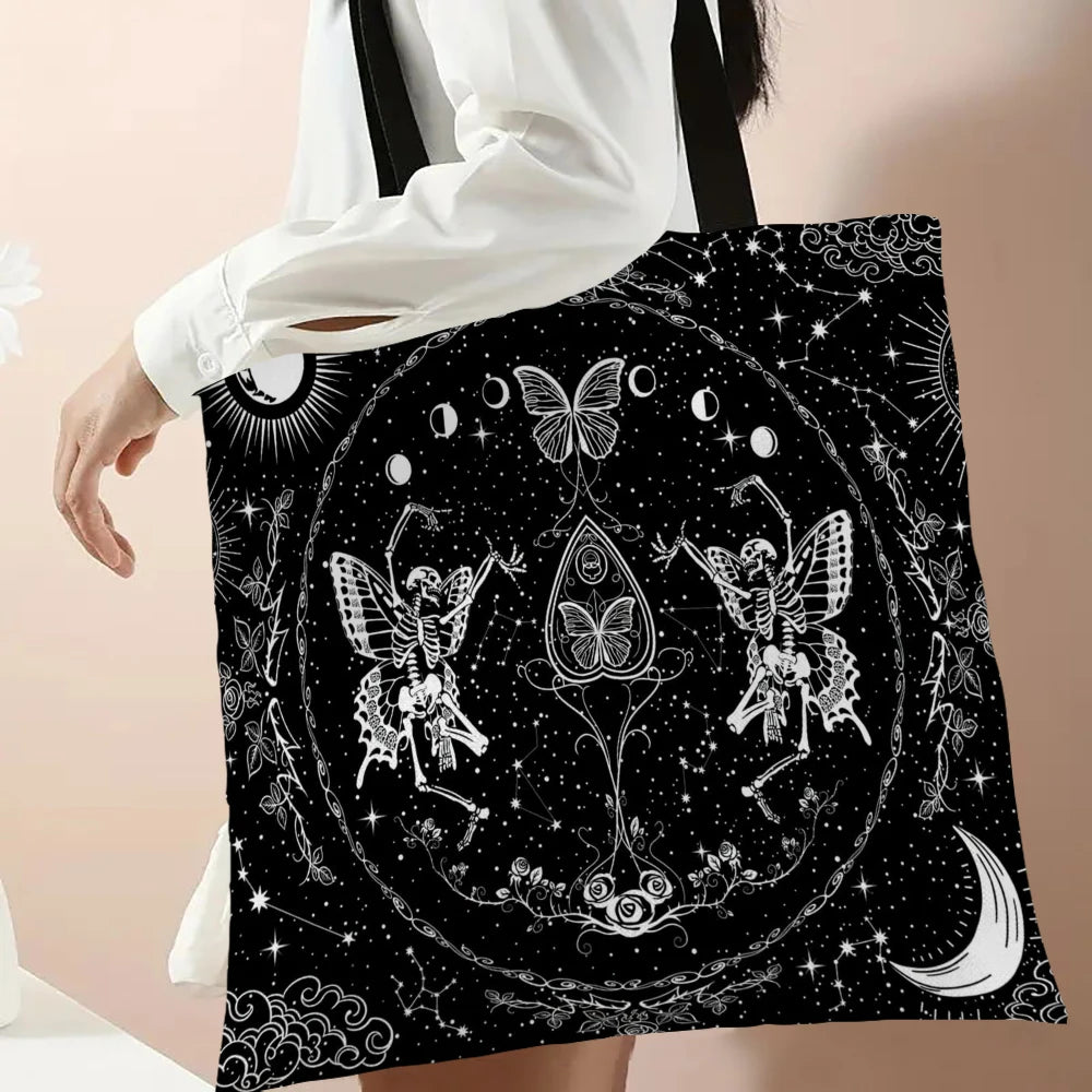 Mushroom Print Shopping Bag Eco Reusable Polyester/Linen Large Tote , Use as a GIFT BAG--WHY USE PAPER???