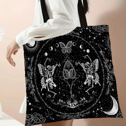Mushroom Print Shopping Bag Eco Reusable Polyester/Linen Large Tote , Use as a GIFT BAG--WHY USE PAPER???