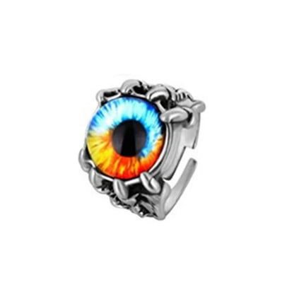 Retro Gothic Unisex Punk Rings, Evil Eye in Dragon Claw. 5 colors