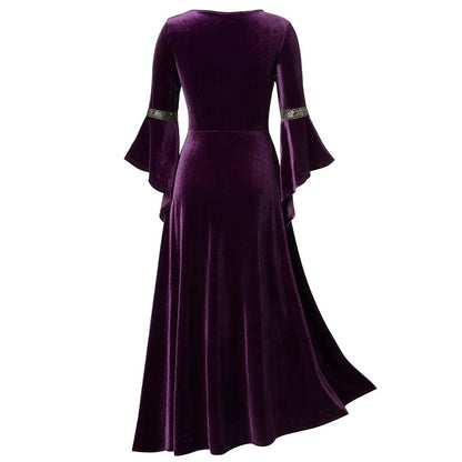 Halloween Long Sleeve Medieval Witch Victorian Gothic Bandage Dress