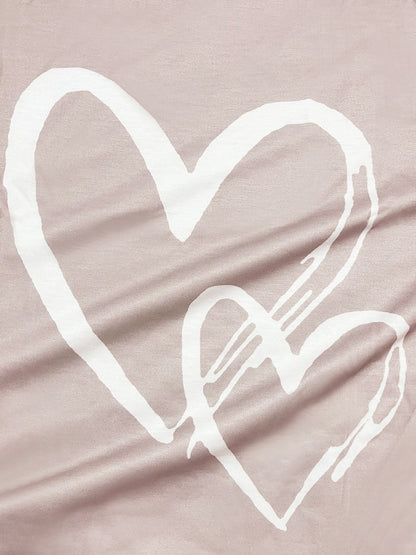 Plus Size eyelet hollow solid  heart-shaped printed long-sleeved Light Stretch, Casual.  Available in 6 Colors