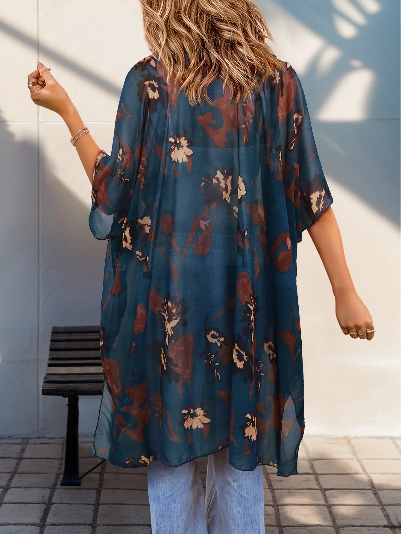 Plus-size Up to 5XL Bohemian-style casual cover-up for Streetwear or Casual Beach Cover-Up