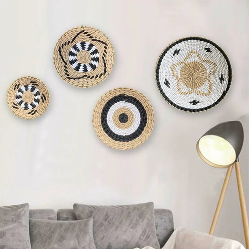 Boho Hand Woven Wall Basket Hanging, Decorative, Rustic, and unique in any room