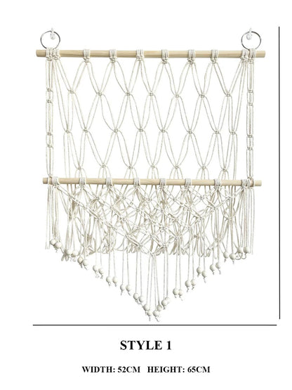 Boho Hand-woven Storage Hammock Rack Ideal for Children's Room Plush Toy Storage Display Shelf Home Decor Organizer Mesh Wall Art Tapestry