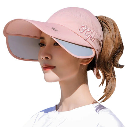 Large Brim Visor Caps with Retractable side plates