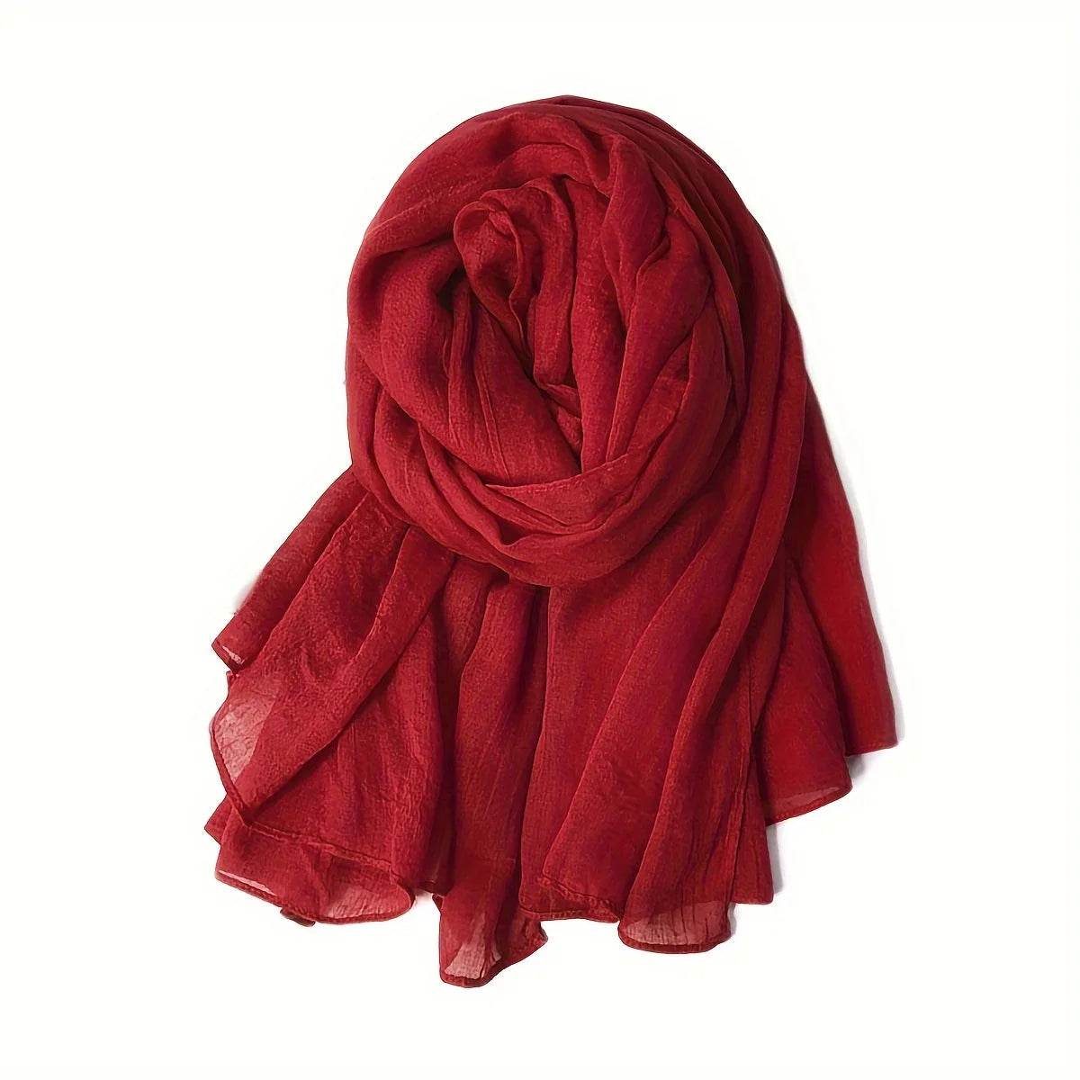 Bohème Style Solid Color Scarf, Light-weight Breathable, Sun Protectant Scarf