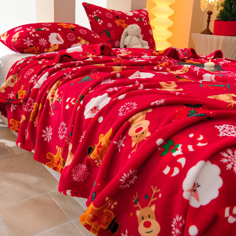 Christmas Flannel Throw Blanket in Various Sizes and Prints