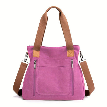 Versatile Handbag Large Capacity Canvas Casual Shoulder Crossbody Bag