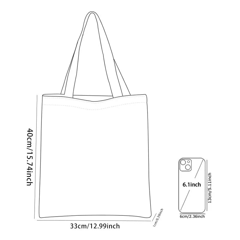PERFECT GIFT BAG--Canvas Dog pattern printed casual handbag, reusable fashionable backpack, multifunctional handbag,