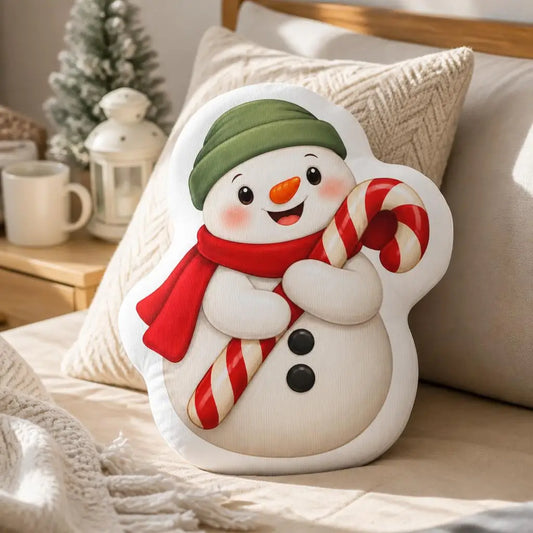 Cute Cotton Stuffed Snowman Pillow