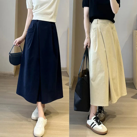 Sizes to 4XL Mid-Length, Pants with a wrap-around front with Pocket