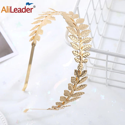 Greek Goddess Headband & Arm Bands Set For Women Laurel Wreath Crown Golden Leaf Headband For Roman Greek Accessories Cosplay