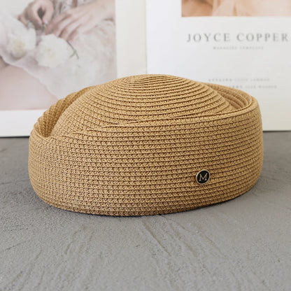 Straw Pillbox Hat  in 4 colors