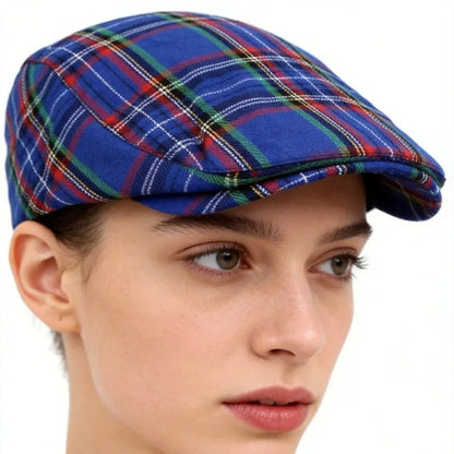 British Plaid Newsboy Cap, Cabbie Hat,  Stylish Unisex Design 4 Colours