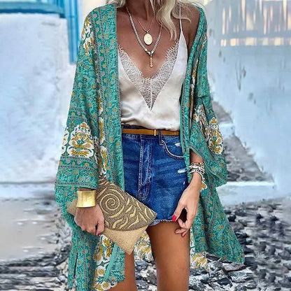 Women's Boho Blouse Cardigan Top, Casual Cover-Up in 12 designs