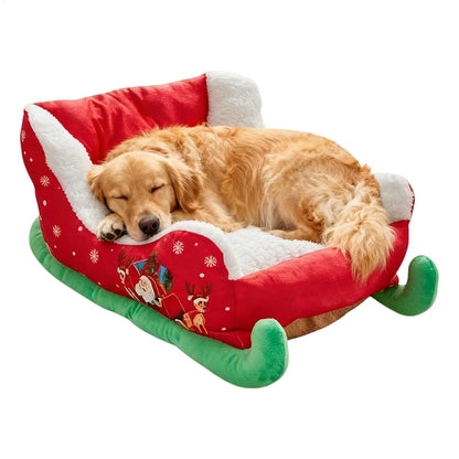 Washable Dog Christmas Sled Anti-slip bottom for Small, Medium, Cats, Dogs, Christmas Decor