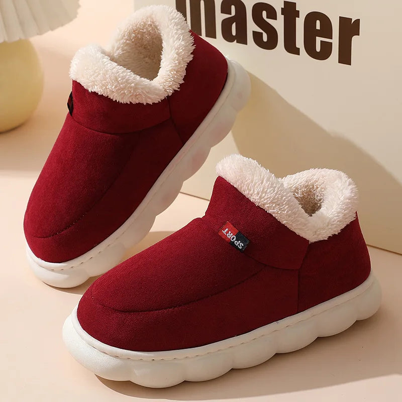 Casual House Shoes For  Indoors or Outdoors, Warm Cotton Plush Padded Slippers