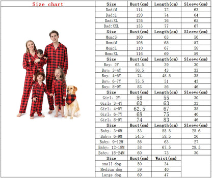 Christmas Family Pajamas Plaid Print Mother Father Kids Matching Full Sleeve, Button Shirt, Child's Set or Gown