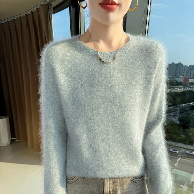 Basic Soft Knit Pullover Sweater, Round Neck, Long Sleeve, 12 colors with some sizes to 3XL