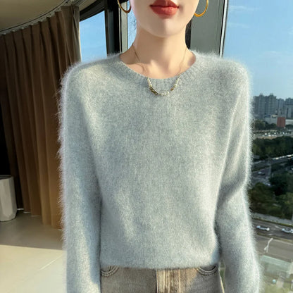 Basic Soft Knit Pullover Sweater, Round Neck, Long Sleeve, 12 colors with some sizes to 3XL