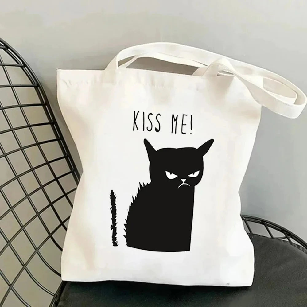 Life Is Better with Cats Canvas Tote Bag, Handbag. USE THIS AS THE GIFT OR TO HOLD THE GIFT---WHY USE PAPER?