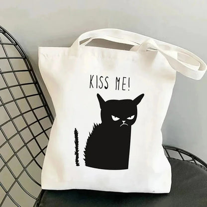 Life Is Better with Cats Canvas Tote Bag, Handbag. USE THIS AS THE GIFT OR TO HOLD THE GIFT---WHY USE PAPER?
