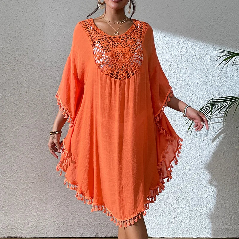 Women's Plus size Bathing Suit Cover Ups Swimsuit Coverups Dress Soft Crochet Bikini Beach Skirt