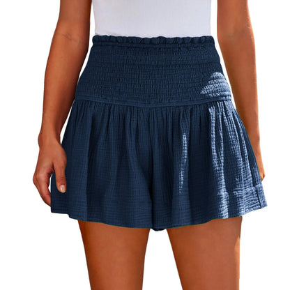 Sizes to 2XL, Elastic Waist Casual, Soft, Solid Colors, Breathable, Very Wide Leg Shorts