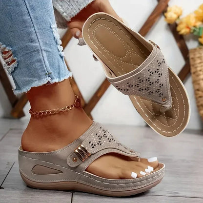 Summer Wedge Sandals Open Toe Flip Flop Fashion, Casual Slip on Platform Sandals, Slides