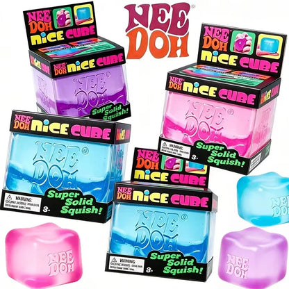 Needoh Giant Cube Sensory Toys, Transparent Maltose Filler, Soft Slow Rebound, Stress Reliever