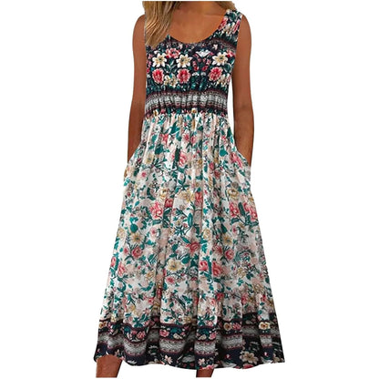 Sizes to 5XL, Sleeveless, Pullover, Tank Top, Dress with Pockets. Comes in 5 Designs