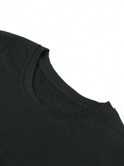 Sizes to 3XL Women's Casual T-Shirt - white skull with an Updo, black tee shirt