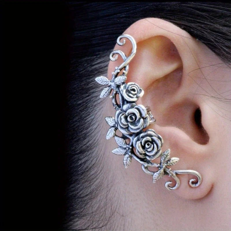 Vintage Earrings  of Zinc Alloy Octopus Earrings (Also flowers)