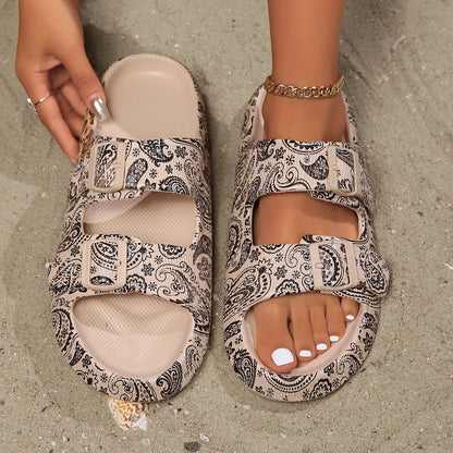 Soft, Adjustable Double-Buckle Pillow Platform Home Slippers Over 25 colors and designs