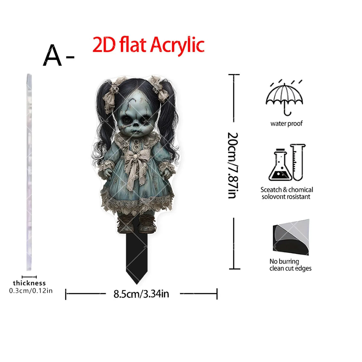 Halloween Thriller Plugin Courtyard Ornaments on Stakes. Each is approx 7 by 6 inches